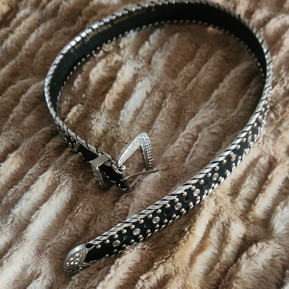 Chic Black and Silver Studded Belt